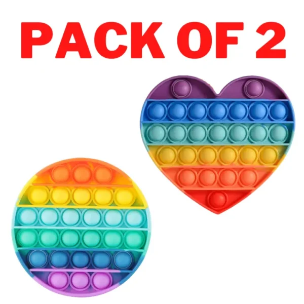Chotai Mart's Rainbow Multicolour Popit Toy Double the Fun with a Pack of 2 - Image 3