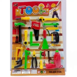 19 pcs super toy tool kit set toys for kids printed playset,printed tool box construction tool role play