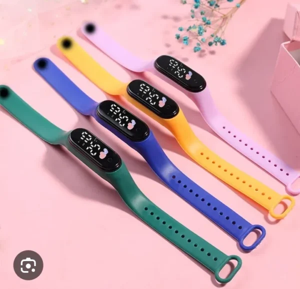 Pack of 2 watchKids fancy digital silicon wrist watch | Kids wrist watches - Digital LED kids watches | Kids watch - Waterproof kids watches | Best kids watches | Kids watches by Healthy Pigeon | Children wrist watches with LED | No charging clock Kids - Image 2