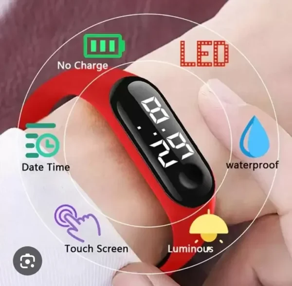 Pack of 2 watchKids fancy digital silicon wrist watch | Kids wrist watches - Digital LED kids watches | Kids watch - Waterproof kids watches | Best kids watches | Kids watches by Healthy Pigeon | Children wrist watches with LED | No charging clock Kids - Image 3