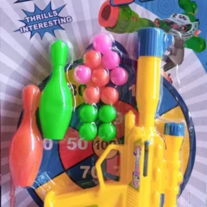Super Shot BallGun With Bowling Pins For Kids- BallGun Toy For Boys And Girls