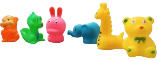 Rubber Float Squeeze Sound Squeaky Baby Bath Toys 6pcs/set Cute Animals Swimming Water Toys for Children Soft - Image 3