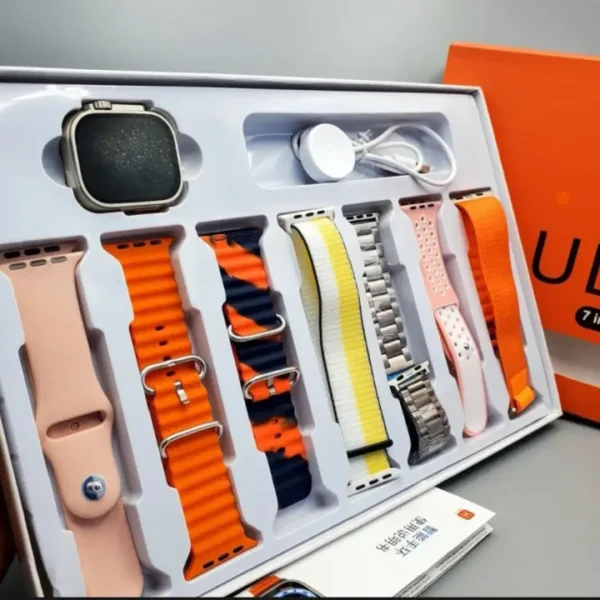 7 in 1 Smart Watch - 7 Straps Smart watch Ultra watch 8 for Gift - 7in1 Smart watch for Boys - 7 in 1 Ultra Smart watch for Girls - Ultra 7 in 1 strap - Smart watch with 7 straps - Smart watch 7 in 1 - Ultra Smart watch 7 straps - Smartwatch Ultra 8 watch - Image 3
