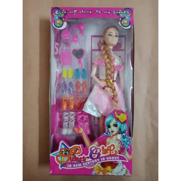 Cute Barbie_Long Hair Doll With Shoes and Flexible Body by Chotai Mart - Image 2