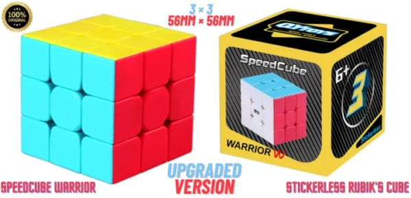 Original Stickerless Warrior S Rubiks Cube 3x3 - Magic Speed Cube Puzzle Toys 56mm - Easy Turning and Durable Megaminx Speed Cube Toy for Kids - Image 3