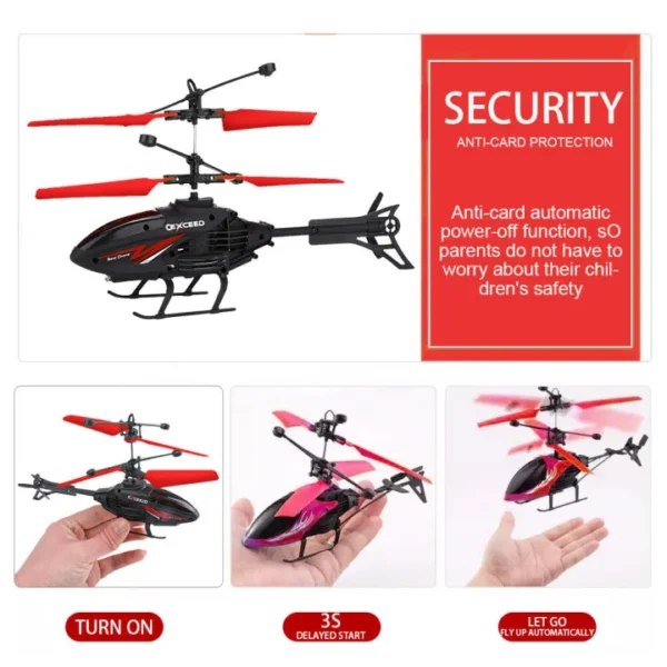 Remote Control Helicopter Cool Electric Airplane Toys for Kids RC Helicopter with LED Toys for Boys and Girls - Image 2