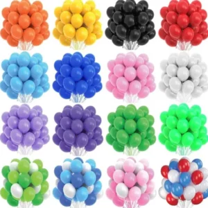50 Pieces Latex Balloons - Pure Latex Balloons for Birthday Decoration, Happy Anniversary Decoration, Baby Shower, For All parties Boys & Girls