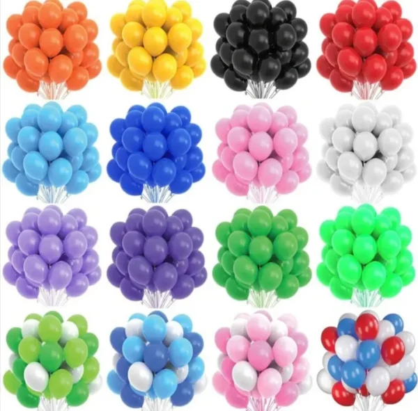 50 Pieces Latex Balloons - Pure Latex Balloons for Birthday Decoration, Happy Anniversary Decoration, Baby Shower, For All parties Boys & Girls
