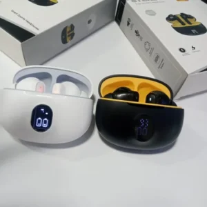 AirPods - Style TWS Wireless Earbuds – Bluetooth 5.3, ENC Noise Cancellation, LED Display, HiFi Stereo – Black & White Earbuds