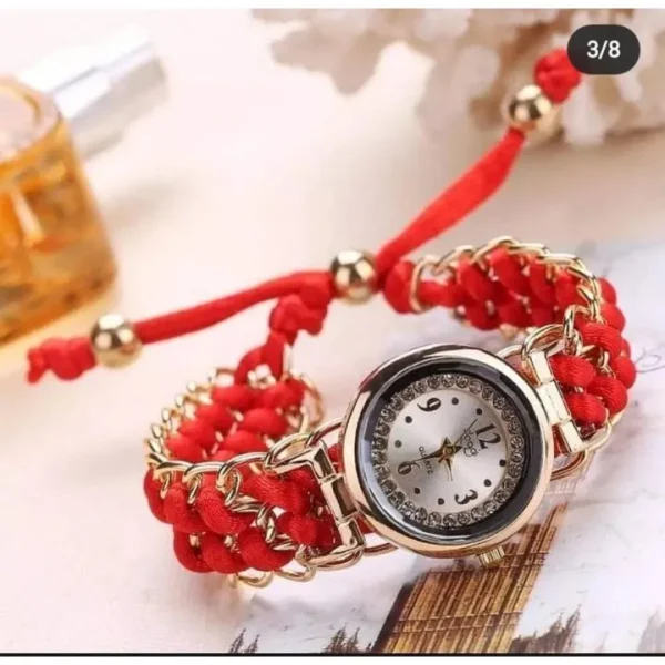 Luxury Stylish Girls Analog Handmade Braided Bracelet Watch Thread Knitted Weaved Strap Women Dress Casual WatchesFemale Ladies Wrist Watch Best For Personal Use Or Gift Birthday Party - Image 5