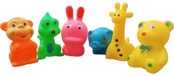Rubber Float Squeeze Sound Squeaky Baby Bath Toys 6pcs/set Cute Animals Swimming Water Toys for Children Soft - Image 2