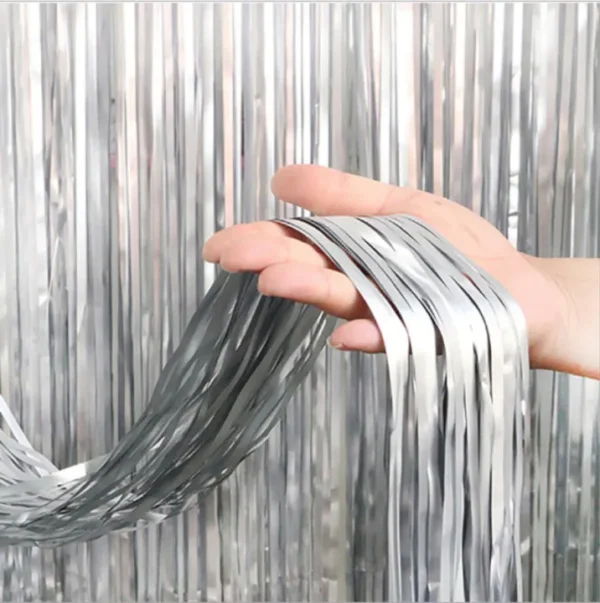 Foil Fringe Curtains Tinsel Metallic Backdrop 4x6 Feet for Birthday, Wedding, Anniversary, Kids Room, Wall Decoration - Image 5