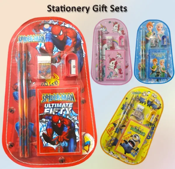 Stationery Gift Set for School Children Girls & Boys Perfect Birthday Gift Beautiful Disney Characters – Stationary Gift Sets Pencils Erasers Ruler Sharpener for Kids – Spiderman – Cars – Sofia – Princess – Minions – Hello Kitty