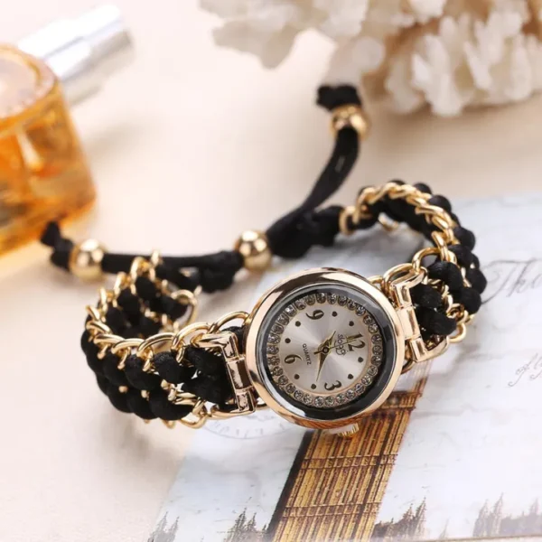 Luxury Stylish Girls Analog Handmade Braided Bracelet Watch Thread Knitted Weaved Strap Women Dress Casual WatchesFemale Ladies Wrist Watch Best For Personal Use Or Gift Birthday Party