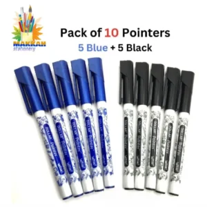 Dollar Pointer Wow Blue & Black Colors - Pack of 10 Pcs 0.3mm Fineliner - Available In Salemela