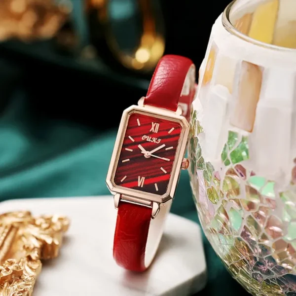 New 2025 Leather Fashion Green Watch Quartz Watch Women Girl Accessories - Image 5