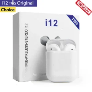 Original i12 Tws Touch Sensor Airpods Earphones With Charging Case Dock For All Mobiles - White