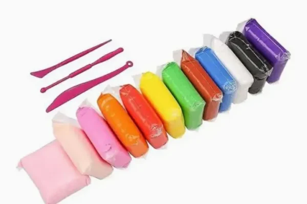36 Pcs Pack Different colors Soft Rainbow Color Modeling Play Dough Set Fomic Play Dough Air Dry Polymer Clay with Free Tools Foamic Polymer Light Clay Slime Playdough For Kids With Free Tools - Image 5