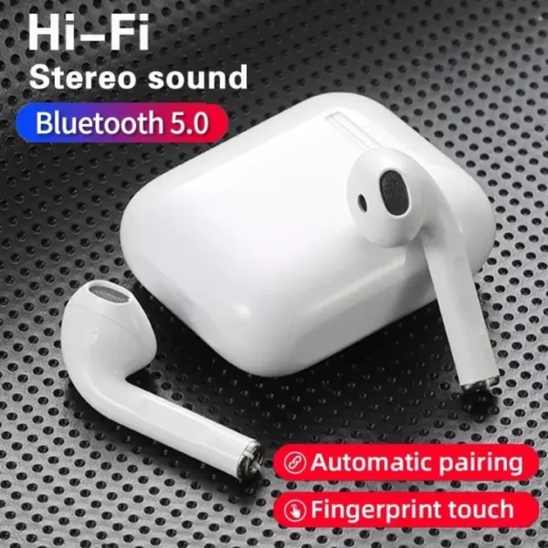 Original i12 Tws Touch Sensor Airpods Earphones With Charging Case Dock For All Mobiles - White - Image 5