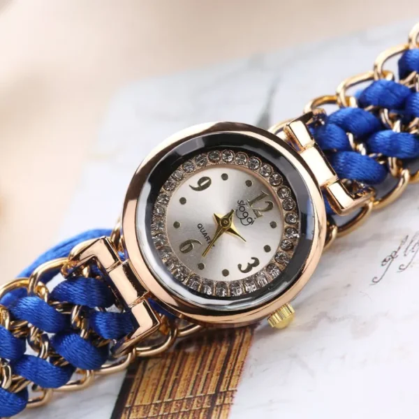 Luxury Stylish Girls Analog Handmade Braided Bracelet Watch Thread Knitted Weaved Strap Women Dress Casual WatchesFemale Ladies Wrist Watch Best For Personal Use Or Gift Birthday Party - Image 3