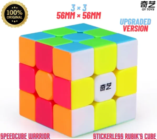 Original Stickerless Warrior S Rubiks Cube 3x3 - Magic Speed Cube Puzzle Toys 56mm - Easy Turning and Durable Megaminx Speed Cube Toy for Kids