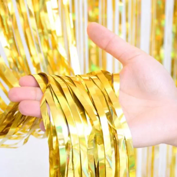 Foil Fringe Curtains Tinsel Metallic Backdrop 4x6 Feet for Birthday, Wedding, Anniversary, Kids Room, Wall Decoration
