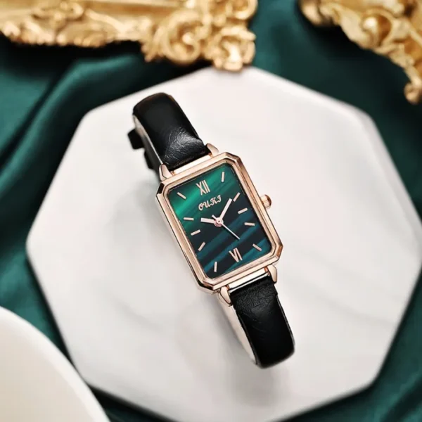 New 2025 Leather Fashion Green Watch Quartz Watch Women Girl Accessories - Image 6
