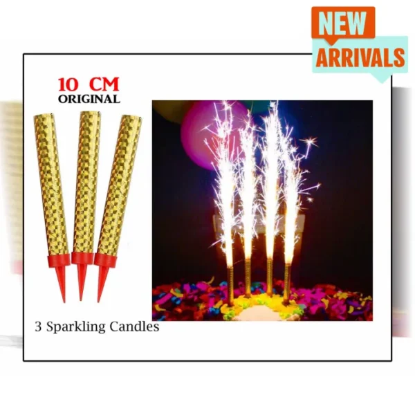 Sparkle Cake Candle Pack of 6 for Birthday Celebrations and Special Events Decorative Shiny Look Candles for Cakes - Image 4