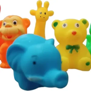 Rubber Float Squeeze Sound Squeaky Baby Bath Toys 6pcs/set Cute Animals Swimming Water Toys for Children Soft