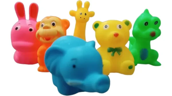 Rubber Float Squeeze Sound Squeaky Baby Bath Toys 6pcs/set Cute Animals Swimming Water Toys for Children Soft
