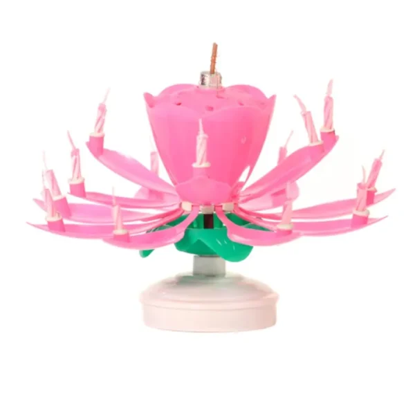 Rotaiting Flower Musical Cake Candle – Cake Decor, Party, Birthday, Christmas, Marriage Anniversary Decoration - Image 2