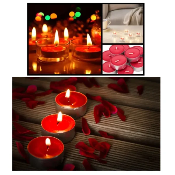 Tea Light Candles Pack of 10, Romantic Floating Candles for Parties, Weddings, Anniversaries, and Room Decoration Odorless, Clean Burning, Multi-Color Set - Image 3