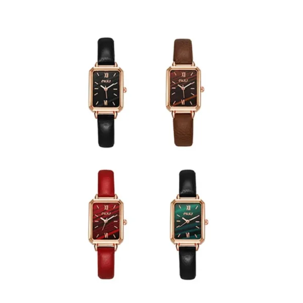 New 2025 Leather Fashion Green Watch Quartz Watch Women Girl Accessories - Image 2