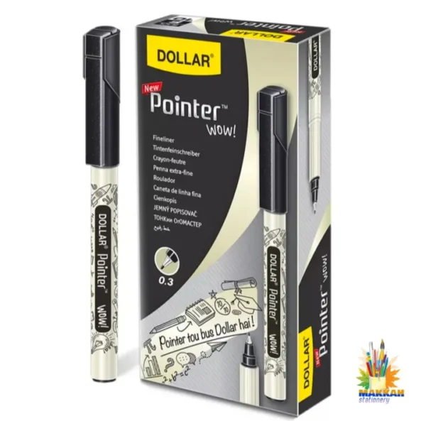 Dollar Pointer Wow Blue & Black Colors - Pack of 10 Pcs 0.3mm Fineliner - Available In Salemela - Image 4