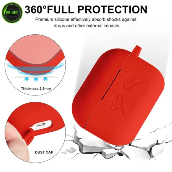 Airpods_pro protective Silicon case/cover - 360 protection for your airpods_pro Anti Fall Protective Cover With Hook ( Case Only ) - Image 3