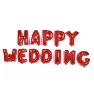 Happy Wedding 12 Foil balloons (14 inches) perfect for celebrating just married